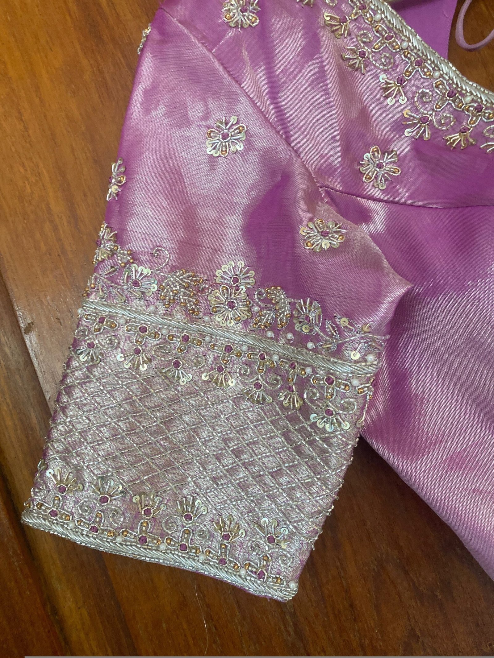 pure silk hand embroidery blouse/saree maggam blouse /tissue silk silk zardosi blouse / hand embroidered blouse /ready made blouse zardosi