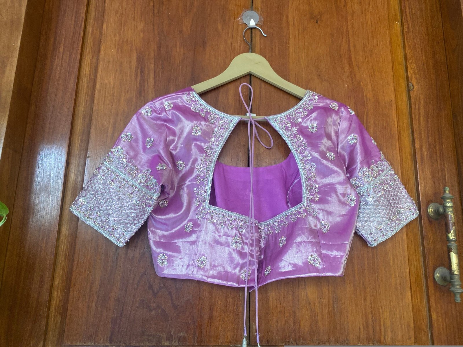 pure silk hand embroidery blouse/saree maggam blouse /tissue silk silk zardosi blouse / hand embroidered blouse /ready made blouse zardosi