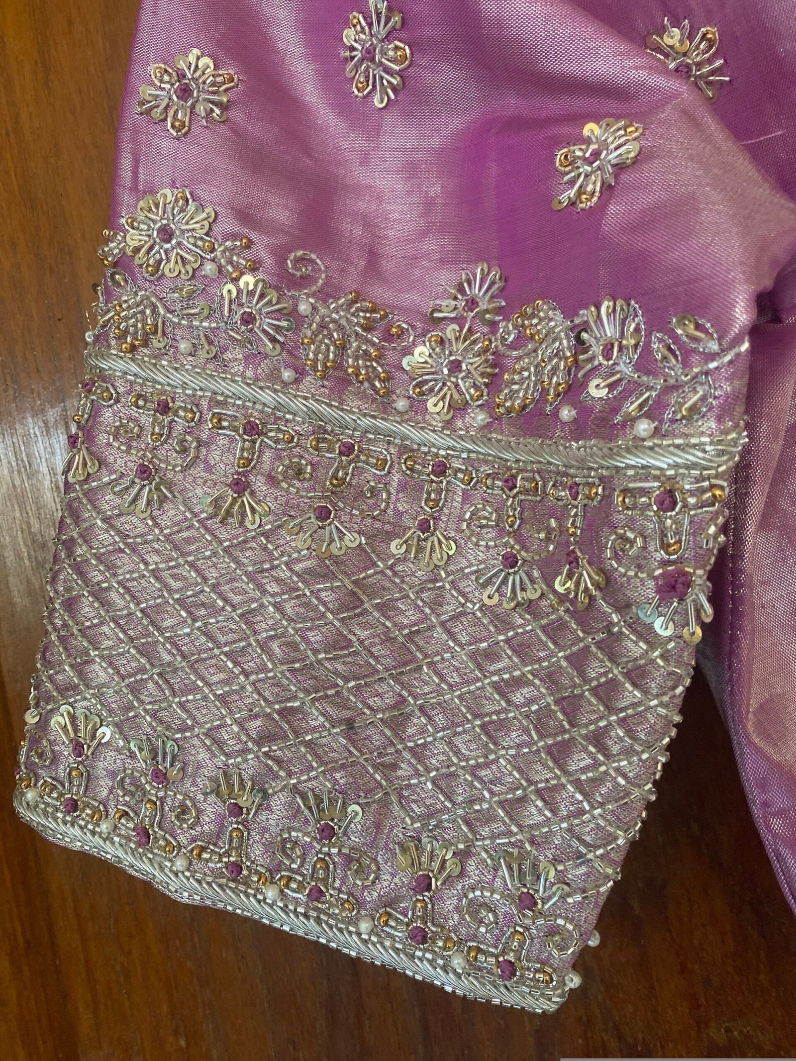 pure silk hand embroidery blouse/saree maggam blouse /tissue silk silk zardosi blouse / hand embroidered blouse /ready made blouse zardosi