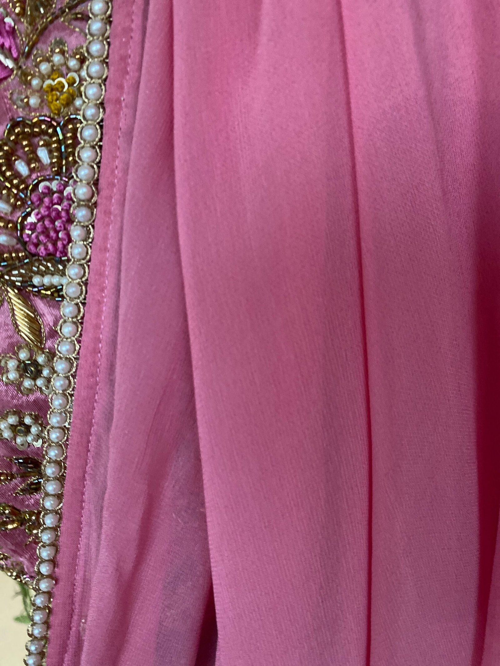 Saree with stitched blouse/ silk saree hand embroideredblouse / pink saree USA / soft silk saree ready blouse / cocktail saree/ modern saree