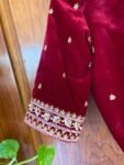 Red velvet ready made saree blouse USA / burgundy red crop top/ velvet stitched saree blouse / saree blouse USA / designer maroon red blouse