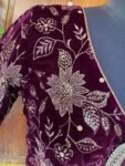 Soft organza saree with sequin embroidered ready to wear blouse/purple saree|cocktail saree/scallop saree with stitched designer blouse usa
