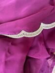 Soft organza saree with sequin embroidered ready to wear blouse/purple saree|cocktail saree/scallop saree with stitched designer blouse usa