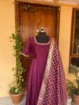 Pure chanderi hand embroidered Anarkali with chanderi handloom dupatta / anarkali suit/ anarkali dupatta USA / Indian dresses/ voggish USA