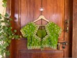 pure silk hand embroidery blouse usa/ green saree maggam blouse /raw silk zardosi blouse /hand embroidered blouse/ready made blouse zardosi