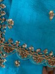 Hand Embroidered Raw Silk Blouse: Zardosi Maggam Saree Blouse