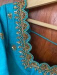Hand Embroidered Raw Silk Blouse: Zardosi Maggam Saree Blouse