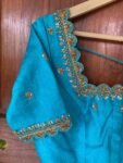 Hand Embroidered Raw Silk Blouse: Zardosi Maggam Saree Blouse