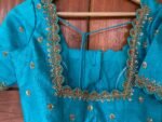 Hand Embroidered Raw Silk Blouse: Zardosi Maggam Saree Blouse