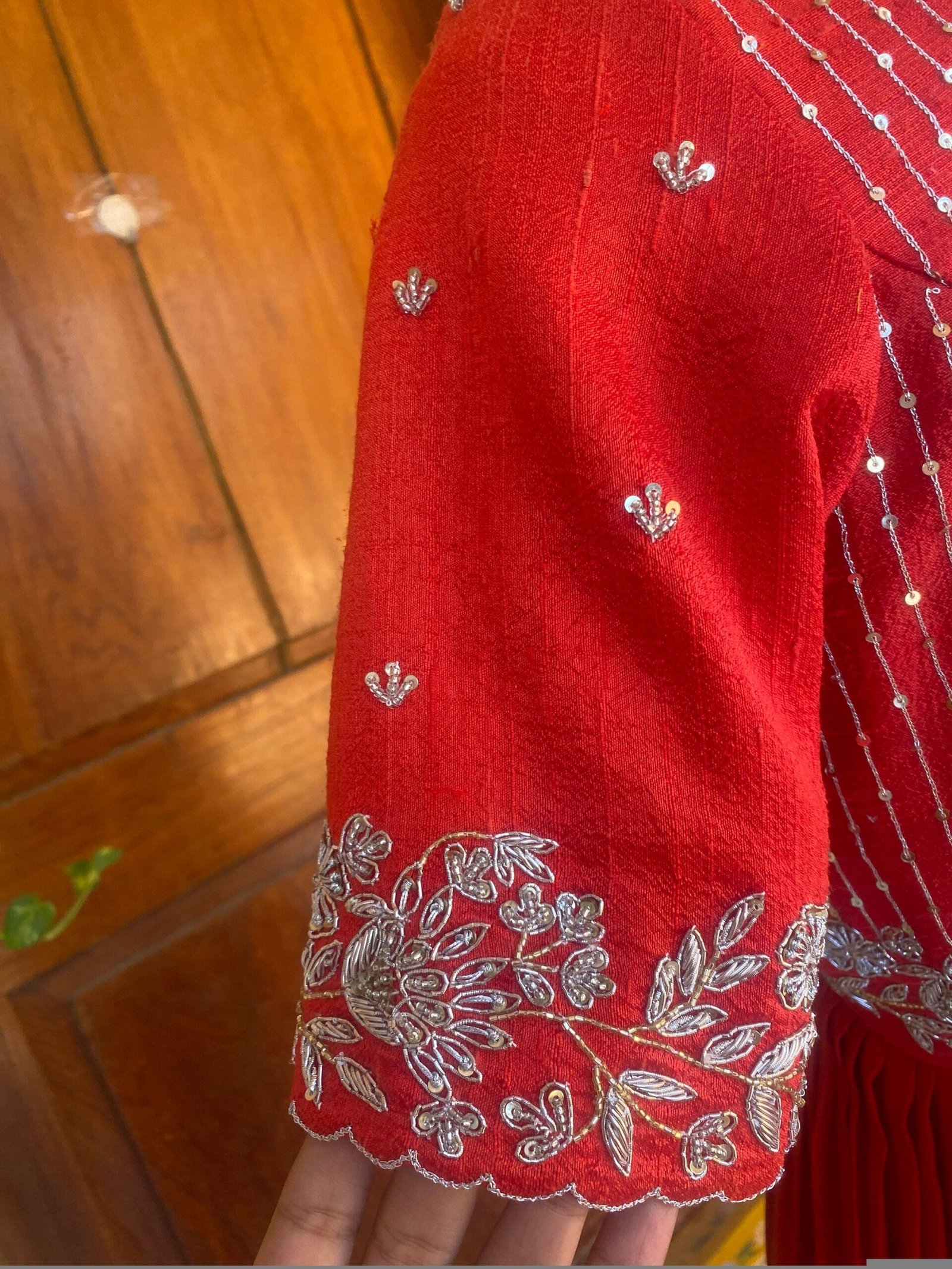 Hand embroidered Anarkali dress/rust orange hand embroidered anarkali suit/ red hand work anarkali USA/Indian dresses/long gown/orange dress