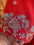 Hand embroidered Anarkali dress/rust orange hand embroidered anarkali suit/ red hand work anarkali USA/Indian dresses/long gown/orange dress