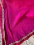 Kalamkari sari hand Embroidered blouse | green pink embroidered saree with ready blouse | kalamkari blouse with saree/green and pink saree