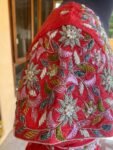 Ruffle saree with blouse/ peach ruffle saree with stitched blouse/ saree belt with blouse / silk ruffle saree / saree with belt / belt sari