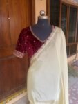 Golden tissue silk saree with Embroidered blouse |tissue saree with readymade blouse | sarees USA |shimmer silk saree |trending silk saree