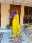 Yellow Tissue Silk Saree: Embroidered Banarasi Blouse, USA