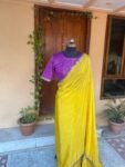 Yellow Tissue Silk Saree: Embroidered Banarasi Blouse, USA