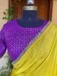 Yellow Tissue Silk Saree: Embroidered Banarasi Blouse, USA