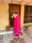 Saree with stitched blouse/ saree with embroidery blouse /Kalamkari blouse/georgette silk saree ready blouse/cocktail saree/modern saree usa