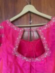 Pink pure silk hand embroidery blouse/readymade maggam blouse/pink saree blouse/ hand embroidered blouse /ready made handmade blouse zardosi