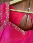 Pink pure silk hand embroidery blouse/readymade maggam blouse/pink saree blouse/ hand embroidered blouse /ready made handmade blouse zardosi