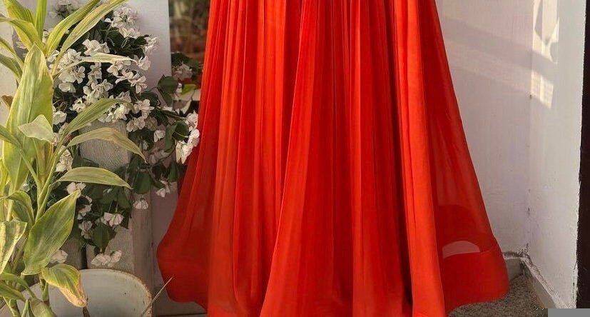 Orange Anarkali suit usa/anarkali red kurta full sleeve/ orange full sleeve anarkali/red dress anarkali/Indian dresses/orange red anarkali