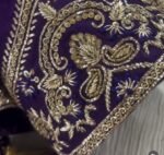 pure silk purple hand embroidery blouse /saree maggam blouse/pure raw silk zardosi blouse /hand embroidered blouse/purple ready made blouse