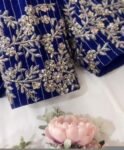 pure silk blue hand embroidery blouse /saree maggam blouse/pure raw silk bridal blouse/hand embroidered blouse/blue heavy ready made blouse