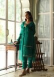 Hand embroidered Anarkali with pants /anarkali suit set /anarkali dupatta USA/Indian dresses/green wrap kurta with Polazzo/kurta with pants