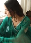 Hand embroidered Anarkali with pants /anarkali suit set /anarkali dupatta USA/Indian dresses/green wrap kurta with Polazzo/kurta with pants