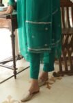Hand embroidered Anarkali with pants /anarkali suit set /anarkali dupatta USA/Indian dresses/green wrap kurta with Polazzo/kurta with pants