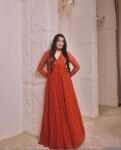 Orange Anarkali suit usa/anarkali kurta full sleeve/orange full sleeve anarkali/full sleeve dress anarkali/Indian dresses/mehendi anarkali