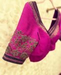 pure silk hand embroidery blouse /modern saree maggam blouse/pink zardosi blouse / hand embroidered blouse/pink ready made blouse zardosi