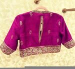 pure silk hand embroidery blouse /modern saree maggam blouse/magenta pink zardosi blouse/purple hand embroidered blouse/ready made blouse