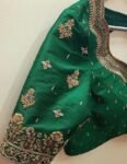 pure silk heavy hand embroidery blouse /bridal green maggam blouse/green zardosi blouse/hand embroidered blouse/green wedding ready blouse