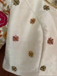 pure silk hand embroidery blouse /cream maggam blouse /raw silk zardosi blouse / multicolor chand embroidered blouse/ready handwork blouse