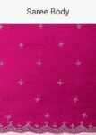 Pink Satin Silk Saree: Hand Embroidered Blouse, Sleeveless Designer Sari