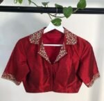pure silk hand embroidery blouse/saree maggam blouse/raw silk zardosi blouse/hand embroidered blouse/ready made blouse zardosi