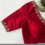 pure silk hand embroidery blouse/red saree maggam red blouse /raw silk zardosi blouse/hand embroidered blouse /red ready made blouse zardosi