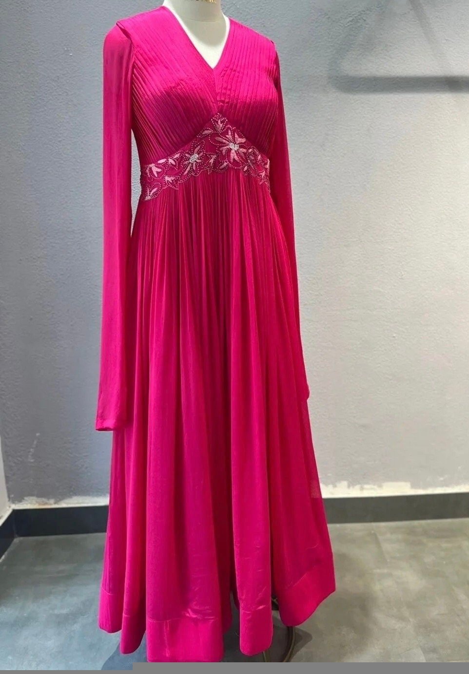 Pink Anarkali suit usa/anarkali kurta full sleeve/pink full sleeve anarkali/full sleeve dress anarkali/Indian dresses/hot pink anarkali usa