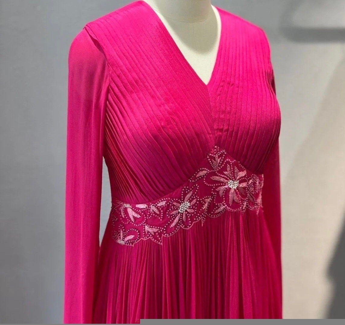 Pink Anarkali suit usa/anarkali kurta full sleeve/pink full sleeve anarkali/full sleeve dress anarkali/Indian dresses/hot pink anarkali usa