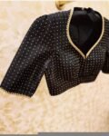 pure silk hand embroidery blouse/ saree maggam blouse/black zardosi blouse /hand embroidered moderblouse/black ready made blouse zardosi usa