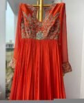 Orange Anarkali suit usa/anarkali red kurta full sleeve/ orange full sleeve anarkali/red dress anarkali/Indian dresses/orange red anarkali