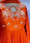 Orange Anarkali suit usa/anarkali red kurta full sleeve/ orange full sleeve anarkali/red dress anarkali/Indian dresses/orange red anarkali