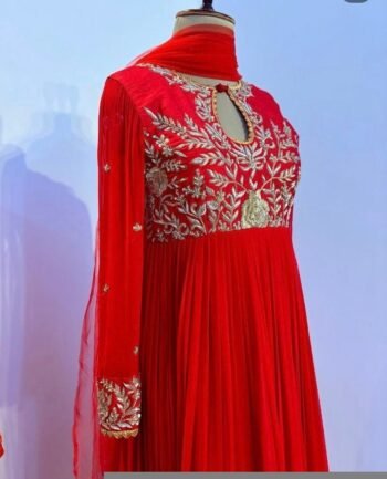 Orange Anarkali suit anarkali red kurta full sleeve/ orange full sleeve anarkali/red dress anarkali/Indian dresses/orange red anarkali