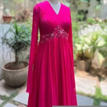 Pink Anarkali suit usa/anarkali kurta full sleeve/pink full sleeve anarkali/full sleeve dress anarkali/Indian dresses/hot pink anarkali usa