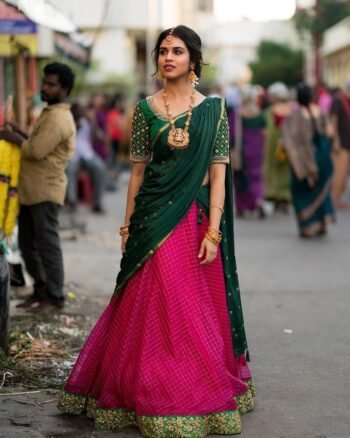 Wedding lehenga choli/ langa voni  with dupatta /teen lehenga/ bridal lehenga/ Indian half saree/juniors lehenga/ kids lehenga USA/ voggish