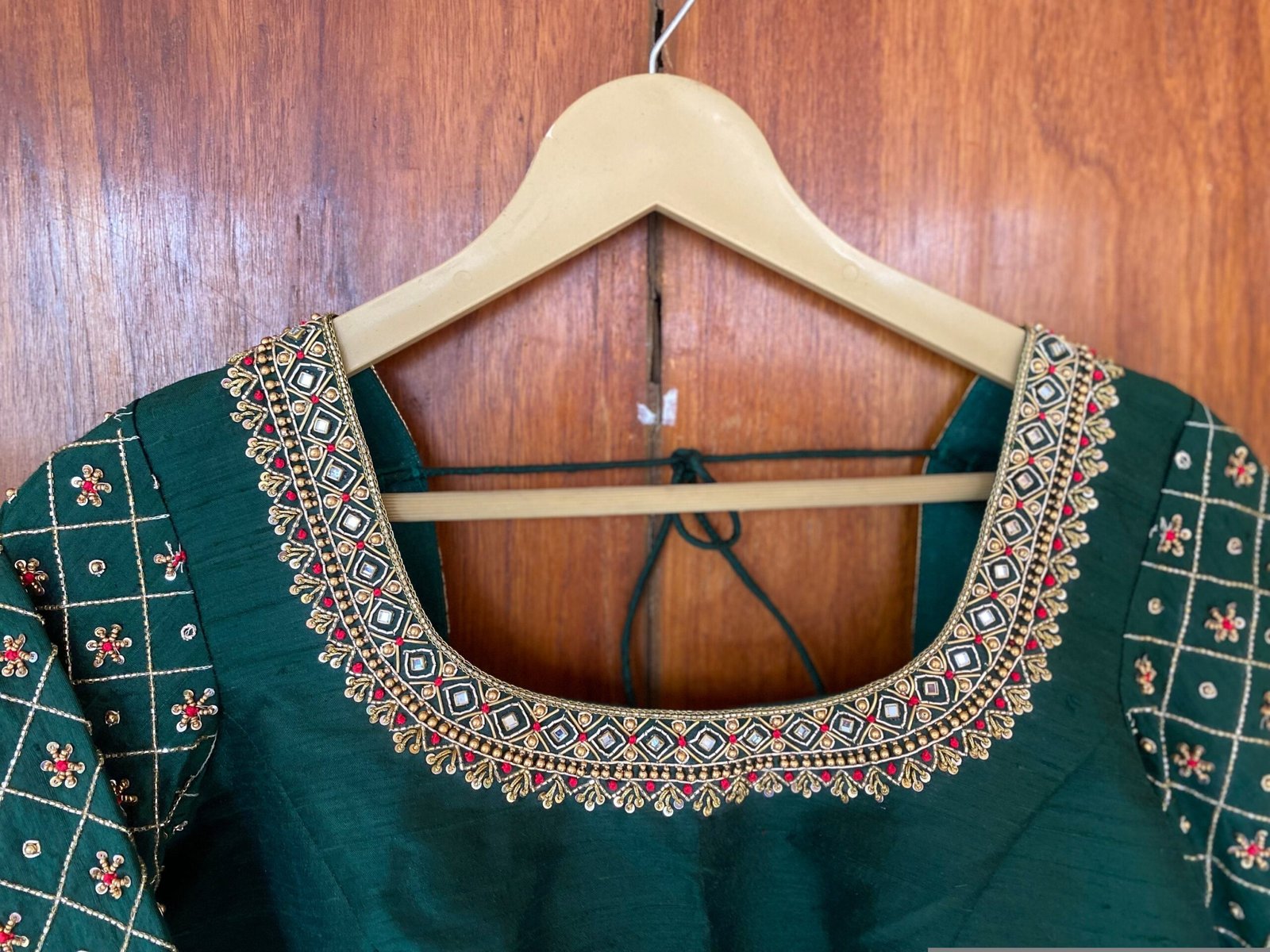 pure silk hand embroidery blouse/saree maggam blouse/green zardosi blouse/hand embroidered blouse/dark green ready made blouse zardosi usa