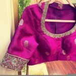 pure silk hand embroidery blouse /modern saree maggam blouse/magenta pink zardosi blouse/purple hand embroidered blouse/ready made blouse