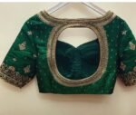pure silk heavy hand embroidery blouse /bridal green maggam blouse/green zardosi blouse/hand embroidered blouse/green wedding ready blouse