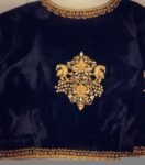 Black Velvet Saree Blouse: Hand Embroidered Zardosi Maggam Work,black velvet blouse,plus size blouse,handwork blouse,mix and match blouse us